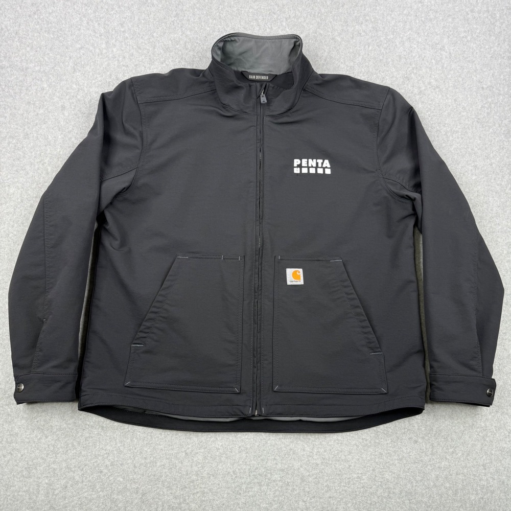 Carhartt Jacket Mens Large Gray Super Dux Rain Defender Relaxed Fit Full zip